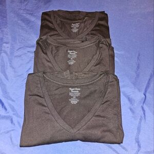 Set of Three Black V-Neck T-Shirts